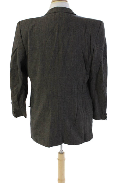 Ermenegildo Zegna Mens Wool Double Breasted Lined Suit Jacket Gray Size 40