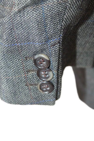 Ermenegildo Zegna Mens Wool Double Breasted Lined Suit Jacket Gray Size 40