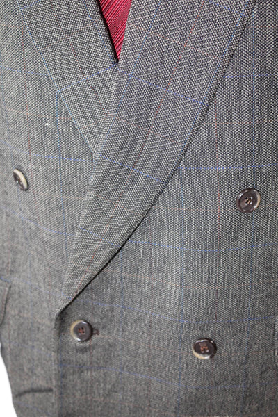 Ermenegildo Zegna Mens Wool Double Breasted Lined Suit Jacket Gray Size 40