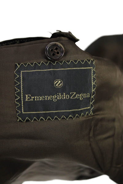 Ermenegildo Zegna Mens Wool Double Breasted Lined Suit Jacket Gray Size 40