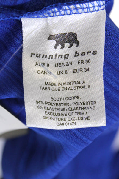 Running Bare Women's Round Neck Cut-Out Sleeveless Athletic Tank Top Blue Size S