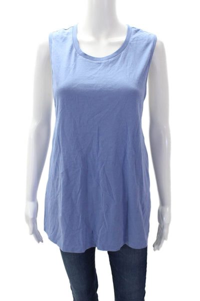 Bella + Canvas Women's Round Neck Sleeveless Cotton Tank Top Blue Size L