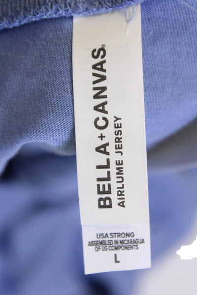 Bella + Canvas Women's Round Neck Sleeveless Cotton Tank Top Blue Size L