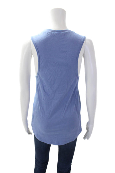 Bella + Canvas Women's Sleeveless Round Neck Workout Tank Top Blue Size S
