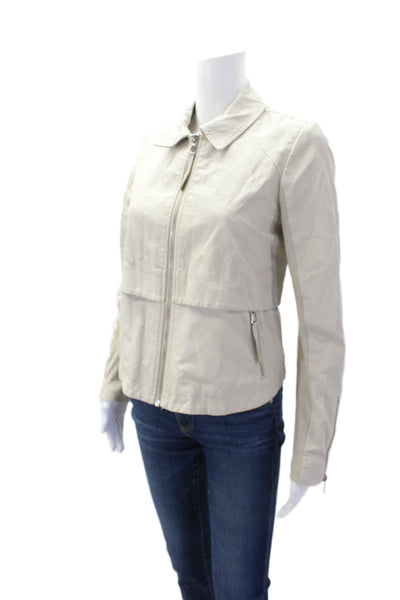 Anthropologie Women's Long Sleeves Full Zip Basic Jacket Beige Size XS