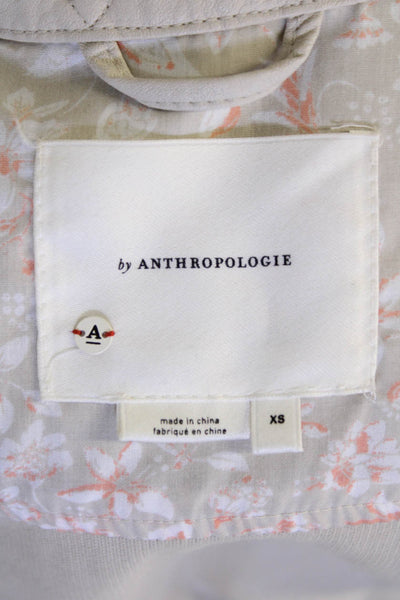 Anthropologie Women's Long Sleeves Full Zip Basic Jacket Beige Size XS