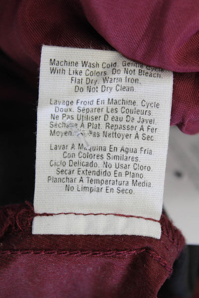 DKNY Mens Creased Mid Rise Straight Leg Dress Pants Ruby Red Size 33