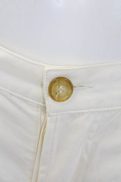 A.P.C. Mens Creased Straight Leg Casual Pants Off White Cotton Size 31