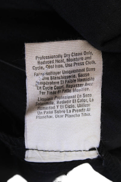 DKNY Mens Pinstriped Creased Straight Leg Soho Fit Dress Pants Black Wool Size 3