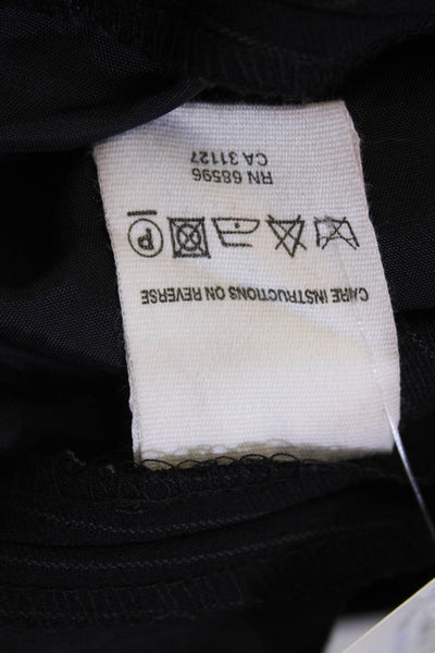 DKNY Mens Pinstriped Creased Straight Leg Soho Fit Dress Pants Black Wool Size 3