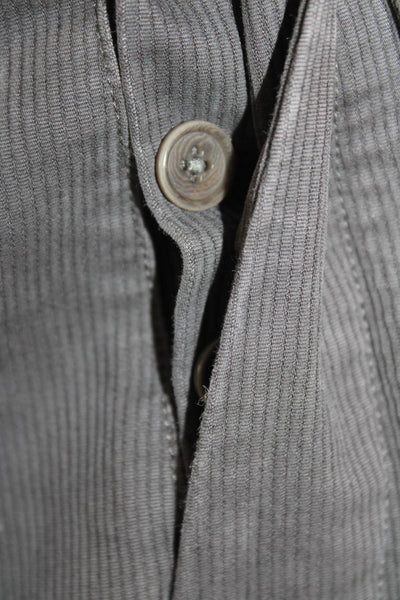 DKNY Mens Creased Straight Leg Button Up Pants Dark Brown Cotton Size 34