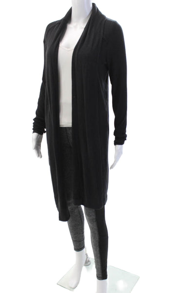 Athleta Womens Pull On Athletic Leggings Sweater Set Black Grey Size Small