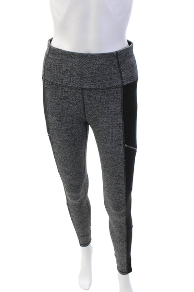 Athleta Womens Pull On Athletic Leggings Sweater Set Black Grey Size Small