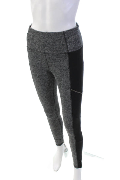 Athleta Womens Pull On Athletic Leggings Sweater Set Black Grey Size Small