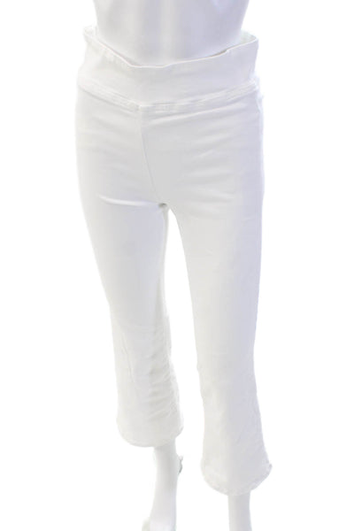 Frame Womens High Rise Pull On Flare Leg Jeans Bright White Cotton Size 1