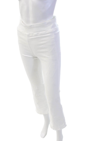Frame Womens High Rise Pull On Flare Leg Jeans Bright White Cotton Size 1
