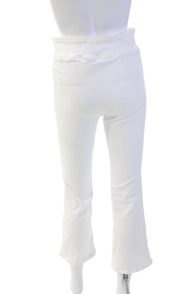 Frame Womens High Rise Pull On Flare Leg Jeans Bright White Cotton Size 1
