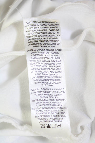 Frame Womens High Rise Pull On Flare Leg Jeans Bright White Cotton Size 1