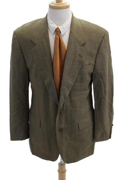 Boss Hugo Boss Mens Wool Long Sleeve Buttoned Collared Blazer Brown Size 40