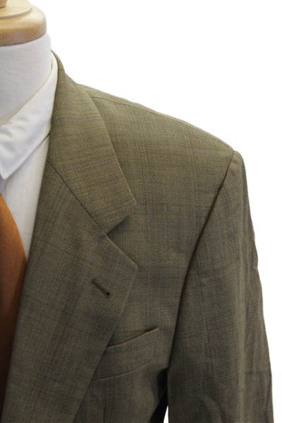 Boss Hugo Boss Mens Wool Long Sleeve Buttoned Collared Blazer Brown Size 40