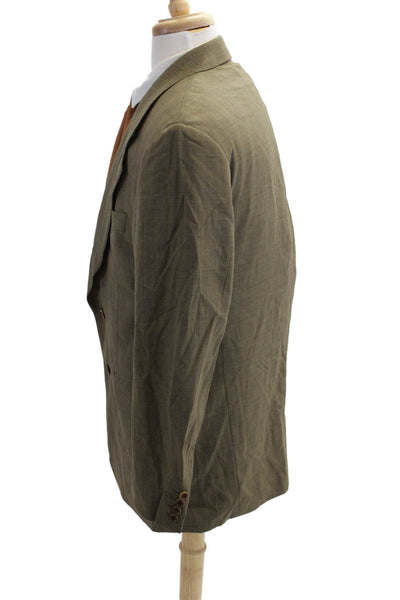 Boss Hugo Boss Mens Wool Long Sleeve Buttoned Collared Blazer Brown Size 40
