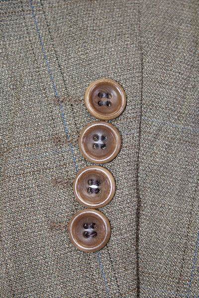 Boss Hugo Boss Mens Wool Long Sleeve Buttoned Collared Blazer Brown Size 40