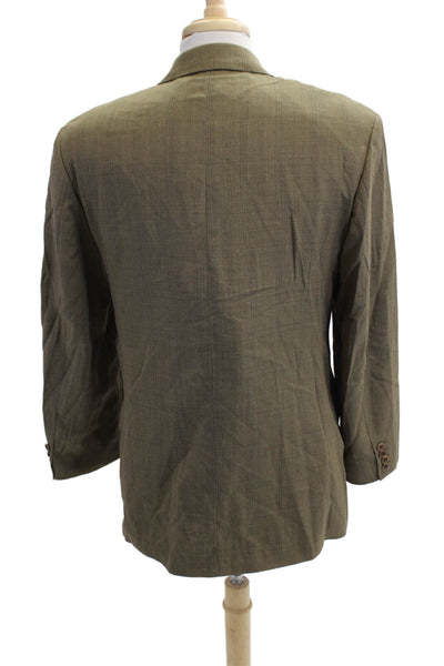 Boss Hugo Boss Mens Wool Long Sleeve Buttoned Collared Blazer Brown Size 40