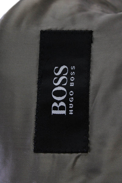 Boss Hugo Boss Mens Wool Long Sleeve Buttoned Collared Blazer Brown Size 40