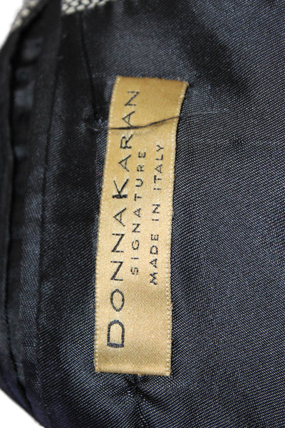 Donna Karan Signature Mens Wool Three-Button Collared Blazer Black Size 42