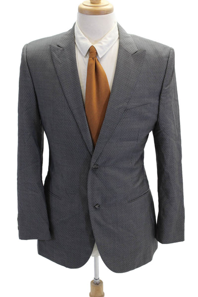 Calvin Klein Collection Mens Wool Long Sleeve Collared Blazer Gray Size 40