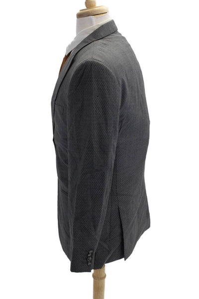 Calvin Klein Collection Mens Wool Long Sleeve Collared Blazer Gray Size 40