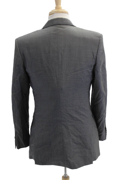 Calvin Klein Collection Mens Wool Long Sleeve Collared Blazer Gray Size 40