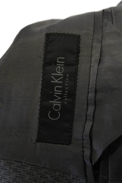 Calvin Klein Collection Mens Wool Long Sleeve Collared Blazer Gray Size 40
