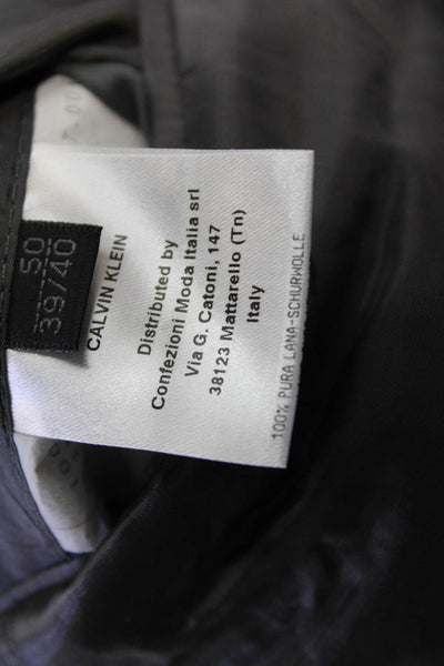 Calvin Klein Collection Mens Wool Long Sleeve Collared Blazer Gray Size 40