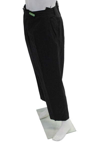 Prada Men's Hook Closure Flat Front Straight Leg Dress Pants Charcoal Size 52