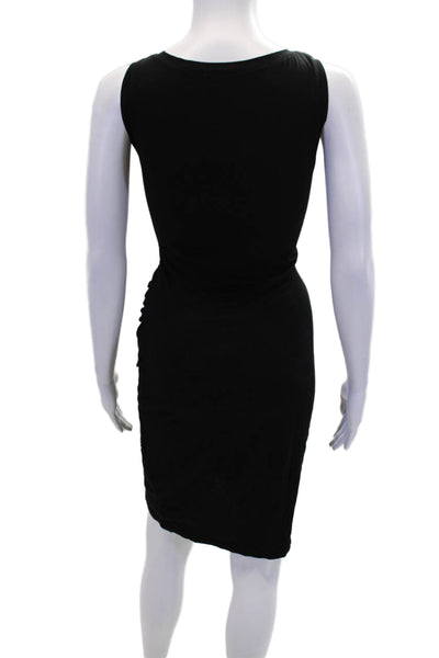Bobi Los Angeles Womens Sleeveless Ruched Dress Black Cotton Size Small