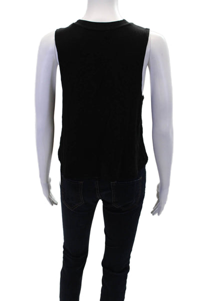 Carbon38 Womens Sleeveless Crew Neck Pullover Tank Top Black Size Small