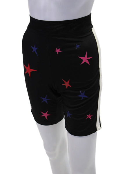 Pam & Gela Womens Mesh Waistband Knit Star Shorts Black Multi Size Medium