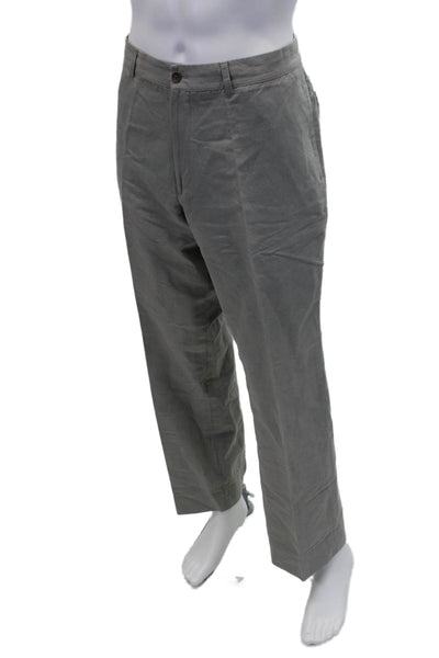 John Varvatos Mens Cotton Pleated Straight Leg Dress Pants Gray Size 52