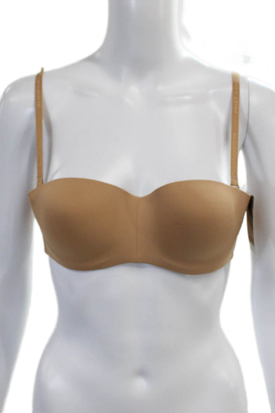 Designer Womens Under Wire Strapless Multi Ways Bra Beige Size 34 A