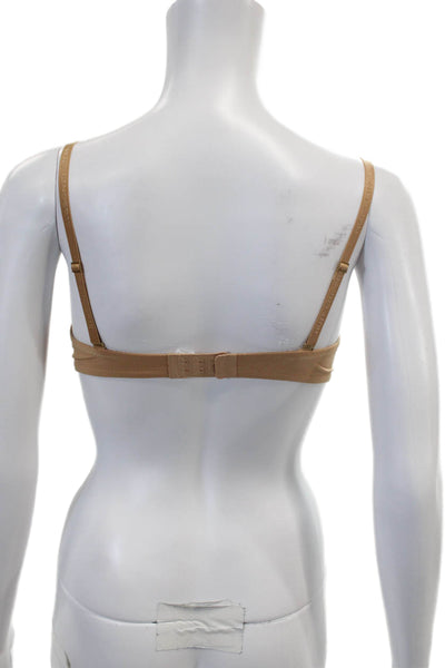 Designer Womens Under Wire Strapless Multi Ways Bra Beige Size 34 A