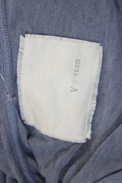 V Room Womens 3/4 Sleeve Scoop Neck Knit Tee Shirt Blue Size Large