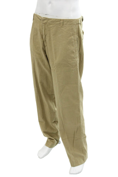 John Varvatos Mens Cotton Zip Lined Wide Leg Casual Pants Khaki Size EUR 50