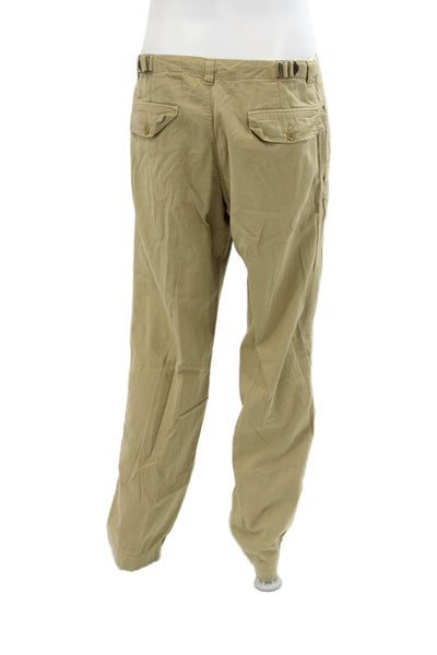 John Varvatos Mens Cotton Zip Lined Wide Leg Casual Pants Khaki Size EUR 50