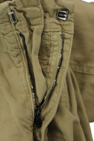 John Varvatos Mens Cotton Zip Lined Wide Leg Casual Pants Khaki Size EUR 50