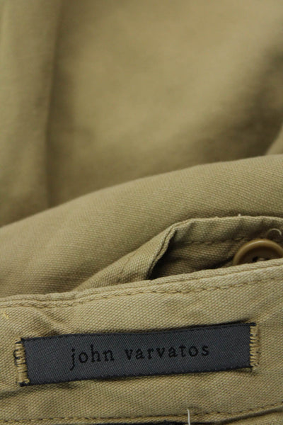John Varvatos Mens Cotton Zip Lined Wide Leg Casual Pants Khaki Size EUR 50