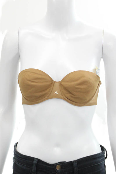 Simone Perele Womens Strapless Under Wire Bra Nutmeg Brown Size 34 A