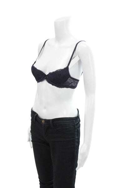 Princesse Tam Tam Womens Lace Under Wire Demi Bra Dark Purple Size 30 A