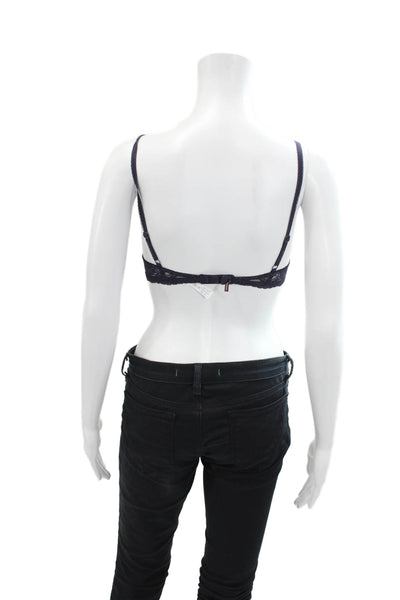 Princesse Tam Tam Womens Lace Under Wire Demi Bra Dark Purple Size 30 A