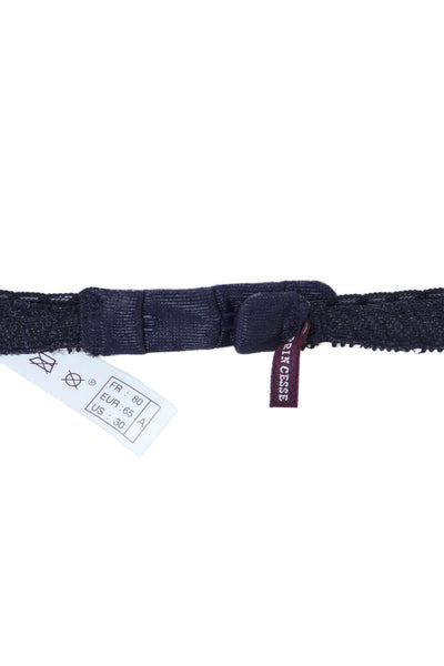 Princesse Tam Tam Womens Lace Under Wire Demi Bra Dark Purple Size 30 A